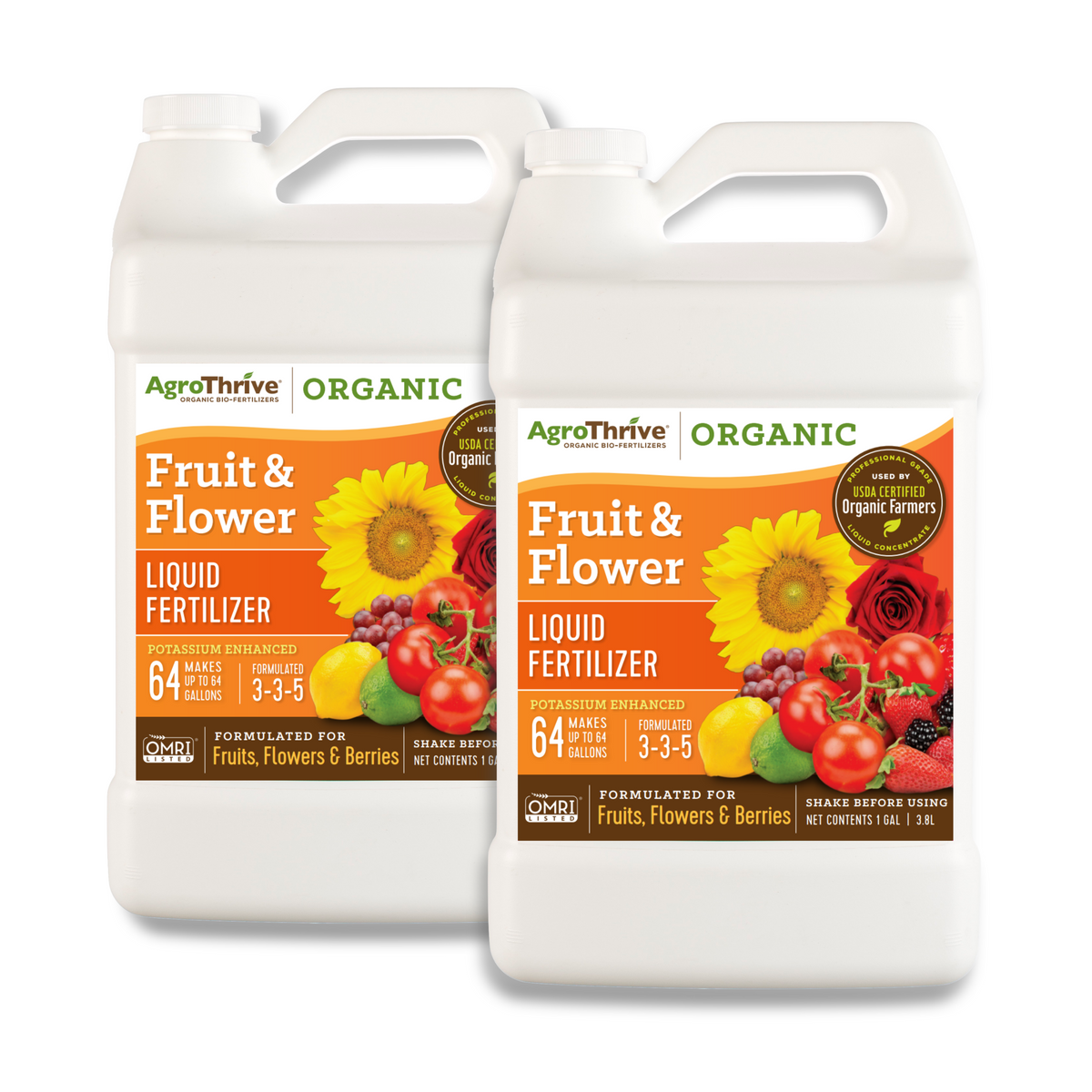 AgroThrive Organic Liquid Fertilizer for Fruits and Flowers Fast