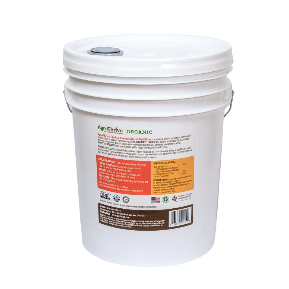 AgroThrive Organic Flowers/Fruits/Vegetables 3-3-5 Fertilizer 2.5 gal