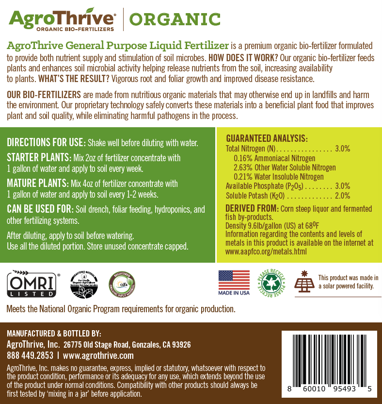 general purpose fertilizer for plants AgroThrive Organic Fertilizer
