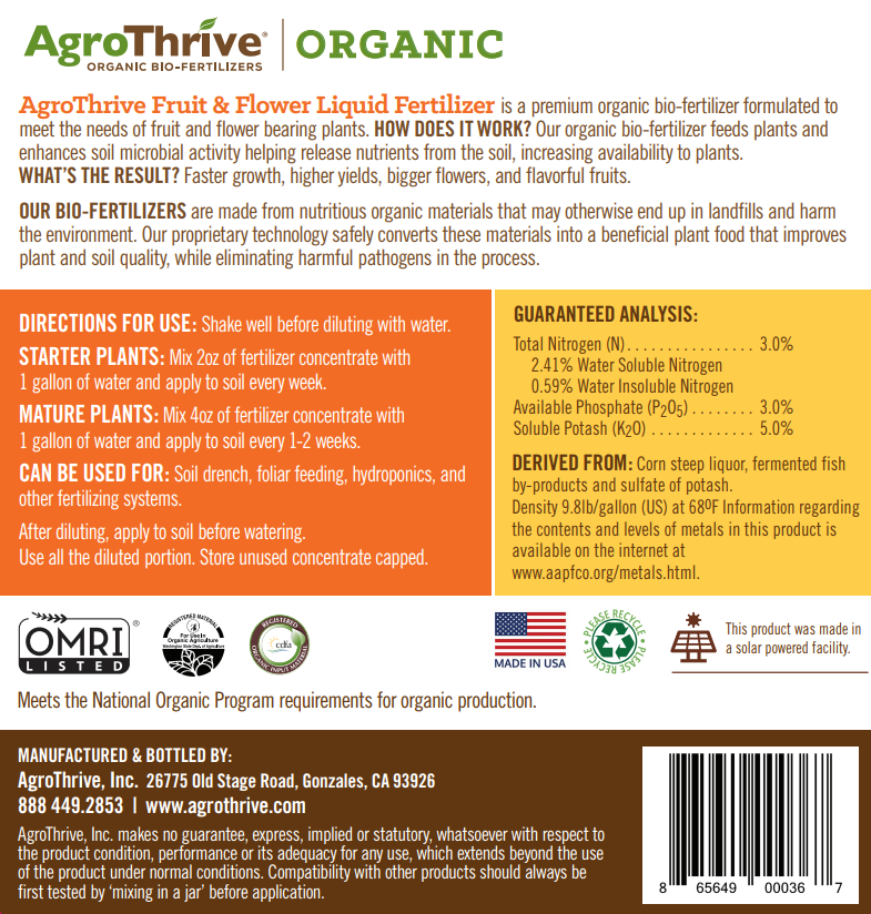 plant fertilizer information AgroThrive Organic Fertilizer