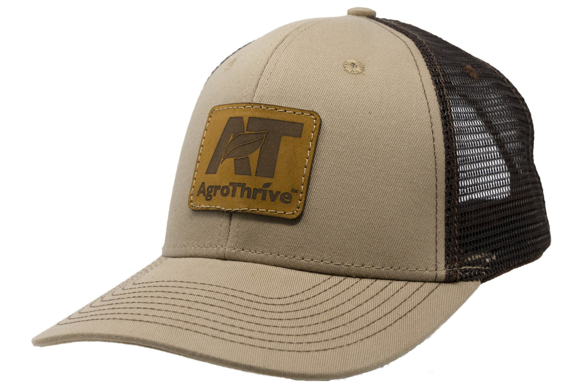 AgroThrive Khaki Hat with Leather Patch