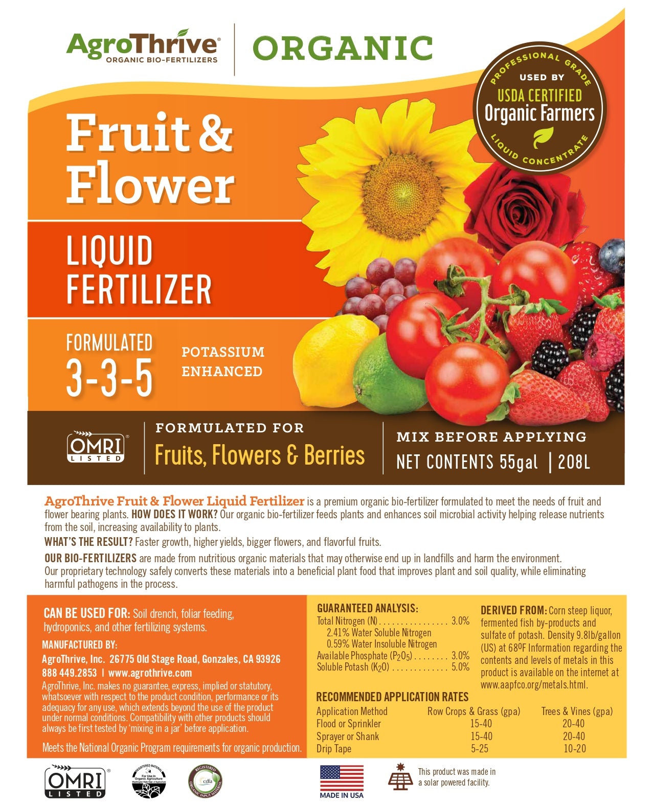 agrothrive fruit and flower organic liquid fertilizer AgroThrive Fruit & Flower